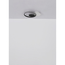 Stropní svítidlo, matný bílý kov, matný černý kov, akryl bílý, čiré plastové křišťály, DxŠxV:450x320x65mm, průměr kruhu: 1x16,2cm, 23,5cm, 32cm, včetně LED 18W 230V, zdroj 2196lm, výstup 1289lm, 3000K