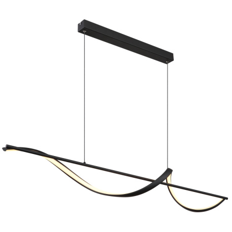 Závěsné svítidlo, kov černý, hliník černý matný, silikon bílý, kabel PVC černý, možnost nastavení výšky, DxŠxV:1200x200x1500mm, včetně LED 24W 230V, zdroj 3000lm, výstup 1000lm, 3000K