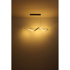 Závěsné svítidlo, kov černý, hliník černý matný, silikon bílý, kabel PVC černý, možnost nastavení výšky, DxŠxV:1200x200x1500mm, včetně LED 24W 230V, zdroj 3000lm, výstup 1000lm, 3000K