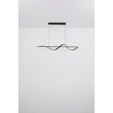 Závěsné svítidlo, kov černý, hliník černý matný, silikon bílý, kabel PVC černý, možnost nastavení výšky, DxŠxV:1200x200x1500mm, včetně LED 24W 230V, zdroj 3000lm, výstup 1000lm, 3000K