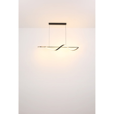 Závěsné svítidlo, kov černý, hliník černý matný, silikon bílý, kabel PVC černý, možnost nastavení výšky, DxŠxV:1200x200x1500mm, včetně LED 24W 230V, zdroj 3000lm, výstup 1000lm, 3000K