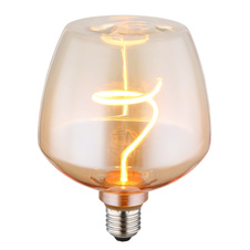 LED žárovka, sklo jantarové, ø:123mm, V:163mm, 1xE27 LED 4W 230V, 240lm zdroj, 240lm výstup, 1800K