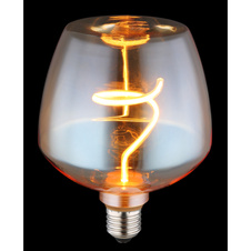 LED žárovka, sklo jantarové, ø:123mm, V:163mm, 1xE27 LED 4W 230V, 240lm zdroj, 240lm výstup, 1800K