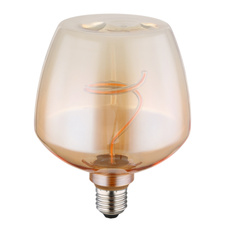 LED žárovka, sklo jantarové, ø:123mm, V:163mm, 1xE27 LED 4W 230V, 240lm zdroj, 240lm výstup, 1800K