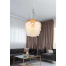 LED žárovka, sklo jantarové, ø:123mm, V:163mm, 1xE27 LED 4W 230V, 240lm zdroj, 240lm výstup, 1800K