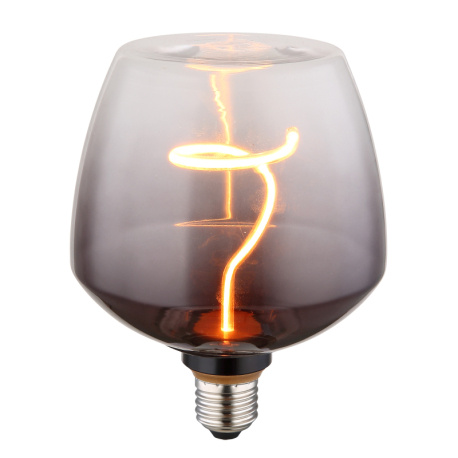 LED žárovka, sklo kouřové barvy, ø:123 mm, V:163 mm, 1xE27 LED 4W 230V, 140lm zdroj, 140lm výstup, 1800K