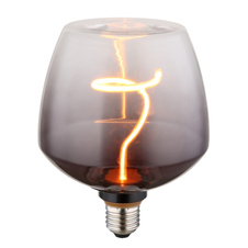 LED žárovka, sklo kouřové barvy, ø:123 mm, V:163 mm, 1xE27 LED 4W 230V, 140lm zdroj, 140lm výstup, 1800K