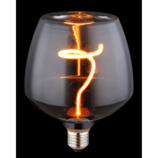 LED žárovka, sklo kouřové barvy, ø:123 mm, V:163 mm, 1xE27 LED 4W 230V, 140lm zdroj, 140lm výstup, 1800K