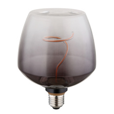 LED žárovka, sklo kouřové barvy, ø:123 mm, V:163 mm, 1xE27 LED 4W 230V, 140lm zdroj, 140lm výstup, 1800K
