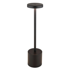 Nabíjecí stolní lampa, kov černý matný, plast bílý, dotykové zapnutí/vypnutí, plynulé dotykové stmívání, aku CR18650 1200mAh 3,7V, doba nabíjení cca 4 hod., doba svícení cca 6 hod., ø:80mm, V:340mm, LED 1,2W 230V 138lm 2000/7000/3500K