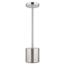 Nabíjecí stolní lampa, kov matný nikl, plast bílý, dotykové zapnutí/vypnutí, plynulé dotykové stmívání, aku CR18650 1200mAh 3,7V, doba nabíjení cca 4 hod., doba svícení cca 6 hod., ø:80mm, V:340mm, LED 1,2W 230V 138lm 2000/7000/3500K.