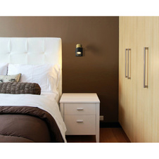 Nástěnné svítidlo, kov černý, hliník měděný a černý, plast kouřový, kolébkový vypínač, ŠxV:0x90mm, V:120mm, bez žárovky 1xGU10, max. 25W 230V