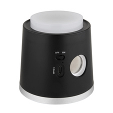 Nabíjecí stolní lampa, hliník/plast černý, satin., stříbrný, dotykové zapnutí/vypnutí/plynulé stmívání, paměť, aku CR18650 1500mAh 3,7V, doba nabíjení cca 2,5hod, doba svícení cca 5hod, DxŠxV:157x138x446mm, LED 6W 230V 12-230lm 3000/4000/6500K