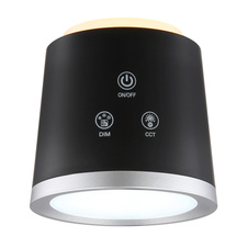 Nabíjecí stolní lampa, hliník/plast černý, satin., stříbrný, dotykové zapnutí/vypnutí/plynulé stmívání, paměť, aku CR18650 1500mAh 3,7V, doba nabíjení cca 2,5hod, doba svícení cca 5hod, DxŠxV:157x138x446mm, LED 6W 230V 12-230lm 3000/4000/6500K