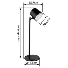 Nabíjecí stolní lampa, hliník/plast bílý, satin., stříbrný, dotykové zapnutí/vypnutí/plynulé stmívání, paměť, aku CR18650 1500mAh 3,7V, doba nabíjení cca 2,5hod, doba svícení cca 5hod, DxŠxV::157x138x446mm, LED 6W 230V 12-230lm 3000/4000/6500K