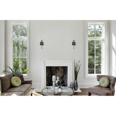 Nástěnné svítidlo, kov černý chrom, skleněné křišťály, směr světla: nahoru, ŠxV:140x330mm, H:240mm, bez žárovky 1xE14,max. 40W 230V