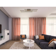 Stropní svítidlo, kov černý, MDF vzhled dřeva tmavý, hliník černý, plast bílý, chrom, polohovatelné, DxŠxV:800x600x80mm, rozměry obdélníků: 13x60cm, včetně LED 30W 230V, zdroj 3240lm, výstup 1370lm, 3000K