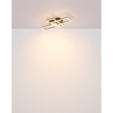 Stropní svítidlo, plastové černé matné, čiré plastové křišťály, nastavitelné čtverce, DxŠxV:526x374x75mm, včetně LED 20W 230V, zdroj 2500lm, výstup 1470lm, 3000K.