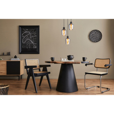 Závěsné svítidlo, kov černý, sklo kouřové barvy, kabel PVC černý, výškově nastavitelné, ø:285mm, V:1500mm, bez žárovek 3xE27, max. 40W 230V