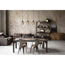 Závěsné svítidlo, kov černý, sklo kouřové barvy, kabel PVC černý, výškově nastavitelné, DxŠxV:1035x135x1500mm, bez žárovek 4xE27 40W 230V