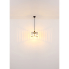 Závěsné svítidlo, kov černý, akrylové křišťály čiré, kabel PVC černý, ø:310mm, V:1200mm, bez žárovky 1xE27,max. 60W 230V