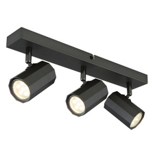 Stropní svítidlo, kov šedý matný, hliník šedý matný, DxŠxV:390x60x145mm, bez žárovek 3xGU10, max. 25W 230V