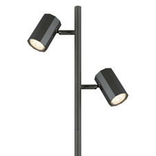 Stojací svítidlo, kov šedý, hliník šedý, kabel PVC černý, vyínač na kabelu, DxŠxV:270x220x1580mm, délka kabelu 1800mm, bez žárovek 2xGU10 LED, max. 5W 230V