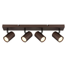 Stropní svítidlo, kov bronzový matný, hliník bronzový matný, DxŠxV:530x60x145mm, bez žárovek 4xGU10, max. 25W 230V