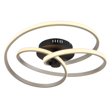 Stropní svítidlo, kov černý, hliník nikl, plast bílý, ø:500mm, H:160mm, včetně LED 40W 230V, zdroj 4480lm, výstup 2500lm, 3000K