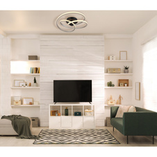 Stropní svítidlo, kov černý, hliník nikl, plast bílý, ø:500mm, H:160mm, včetně LED 40W 230V, zdroj 4480lm, výstup 2500lm, 3000K