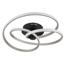 Stropní svítidlo, kov černý, hliník nikl, plast bílý, ø:500mm, H:160mm, včetně LED 40W 230V, zdroj 4480lm, výstup 2500lm, 3000K