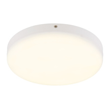 Stropní svítidlo, plast bílý, ø:220mm, V:50mm, včetně LED 12W 230V, zdroj 1430lm, výstup 850lm, 4000K.