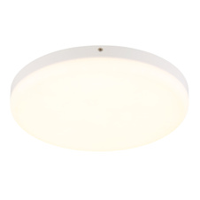 Stropní svítidlo, plast bílý, ø:300mm, V:50mm, včetně LED 18W 230V, zdroj 2000lm, výstup 1080lm, 4000K.