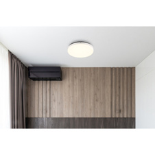 Stropní svítidlo, plast bílý, ø:300mm, V:50mm, včetně LED 18W 230V, zdroj 2000lm, výstup 1080lm, 4000K.