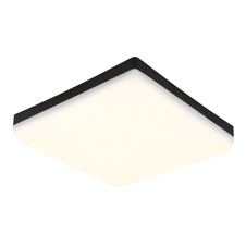Stropní svítidlo, plast černý, plast bílý, DxŠxV:220x220x50mm, včetně LED 12W 230V, zdroj 1430lm, výstup 760lm, 4000K.