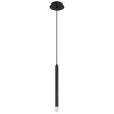 Závěsné svítidlo, kov černý, akryl satinovaný, čirý, kabel PVC černý, ø:120mm, V:1200mm, bez žárovky 1xG9 LED, Max. 4W 230V