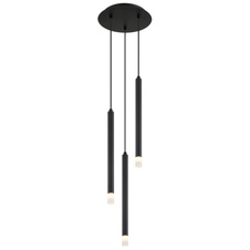 Závěsné svítidlo, kov černý, akryl satinovaný, čirý, kabel PVC černý, ø:240mm, V:1200mm, bez žárovek 3xG9 LED, Max. 4W 230V