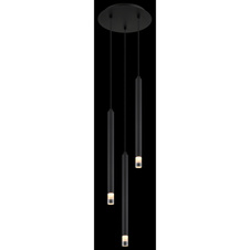 Závěsné svítidlo, kov černý, akryl satinovaný, čirý, kabel PVC černý, ø:240mm, V:1200mm, bez žárovek 3xG9 LED, Max. 4W 230V