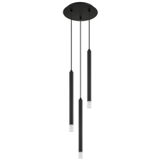 Závěsné svítidlo, kov černý, akryl satinovaný, čirý, kabel PVC černý, ø:240mm, V:1200mm, bez žárovek 3xG9 LED, Max. 4W 230V