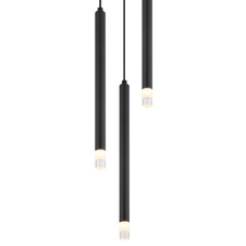 Závěsné svítidlo, kov černý, akryl satinovaný, čirý, kabel PVC černý, ø:240mm, V:1200mm, bez žárovek 3xG9 LED, Max. 4W 230V