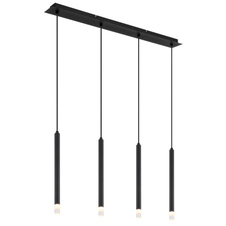 Závěsné svítidlo, kov černý, akryl satinovaný, čirý, kabel PVC černý, DxŠxV:760x80x1200mm, bez žárovek 4xG9 LED, Max. 4W 230V