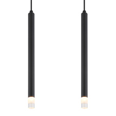 Závěsné svítidlo, kov černý, akryl satinovaný, čirý, kabel PVC černý, DxŠxV:760x80x1200mm, bez žárovek 4xG9 LED, Max. 4W 230V