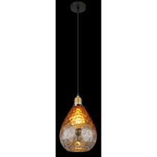 Závěsné svítidlo, kov černý, sklo jantarové, průhledné, kov mosazný matný, kabel PVC černý, možnost zkrácení výšky, ø:210mm, V:1200mm, bez žárovky 1xE27,max. 60W 230V