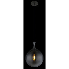 Závěsné svítidlo, kov černý, skleněné koule kouřové barvy, kabel PVC černý, výškově nastavitelné, ø:250mm, V:1410mm, bez žárovky 1xE27 LED, max. 10W 230V