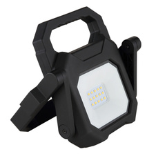 Venkovní svítidlo, plast černý/bílý, sklo průhledné, USB výstup, aku CR18650 2200mAh 5V, IP54, 3 úrovně jasu (100% - 50% - 25%) a SOS signál, doba nabíjení cca 4,5 hodiny, doba svícení cca 3 hodiny, DxŠxV:183x182x30mm, LED 6W 5V 800lm 4000K