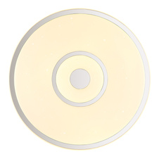 Stropní svítidlo, kov bílý, plast bílý se třpytivým efektem, chromový kroužek, ø:380mm, V:65mm, včetně LED 24W 230V, zdroj 2500lm, výstup 1400lm, 3000K