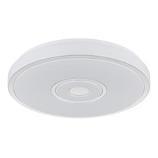 Stropní svítidlo, kov bílý, plast bílý se třpytivým efektem, chromový kroužek, ø:380mm, V:65mm, včetně LED 24W 230V, zdroj 2500lm, výstup 1400lm, 3000K