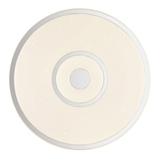 Stropní svítidlo, kov bílý, plast bílý se třpytivým efektem, chromový kroužek, ø:380mm, V:65mm, včetně LED 24W 230V, 2500lm zdroj, 1400lm výstup, 4000K