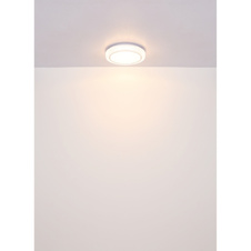 Stropní svítidlo, bílý kov, plast bílý, chromový kroužek, čiré plastové křišťály, ø:400mm, V:80mm, včetně LED 24W 230V, zdroj 2500lm, výstup 1400lm, 3000K