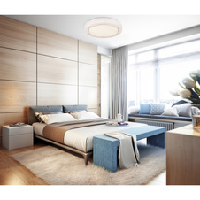 Stropní svítidlo, bílý kov, plast bílý, chromový kroužek, čiré plastové křišťály, ø:400mm, V:80mm, včetně LED 24W 230V, 2500lm zdroj, 1400lm výstup, 4000K